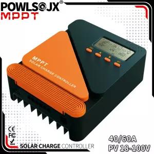 POWLSOJX 40/60A MPPT 태양광 컨트롤러 자동 12V/24V 듀얼 USB AGM/Li용 4단계 충전 98 효율