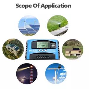 Protable 태양열 충전 컨트롤러 MPPT 30A 50A 80A 100A LCD 디스플레이 12V 24V 자동 듀얼 USB 및 방전