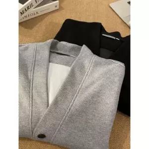 썬더볼츠 남성 남성용 니트 캐주얼 가을 카디건 스웨터 커플 브이넥 학생 재킷 KKE3