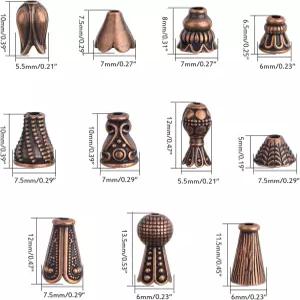 100그램 (약 110-150개) 혼합 스타일 비드 캡 빈티지 합금 꽃 스페이서 테셀 콘 DIY 팔찌 목걸이 주얼리