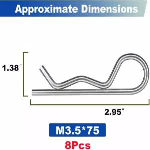 jjssnower 코터 핀 재사용 가능한 트레일러 히치 프리미엄 클립 - 정비사 잔디 깎는 기계 트럭 운전사 RV