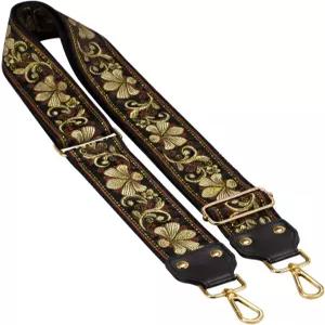 조절 가능한 교체 크로스바디 스트랩 지갑 기타 스타일 자카드 직조 자수 핸드백 스트랩(빈티지 플라워)