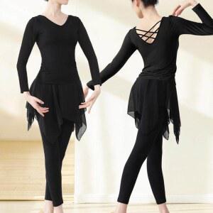 성인 발레복 발레 폴댄스 허리 풀온 레오타드 치마 취미발레 라인댄스 레오파드