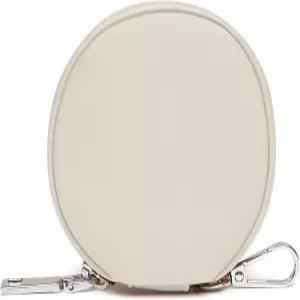 조이웨이 가죽 동전 지갑 파우치 열쇠고리가 있는 평평한 거스름돈 오픈 남녀용 방수 지퍼백 (화이트)