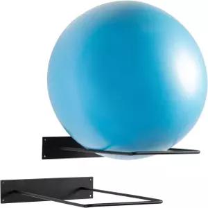 마이기프트 요가 볼 보관 월 마운트 운동 홀더용 블랙 메탈 파이프 랙 홈 헬스장 또는 스튜디오용 보관함