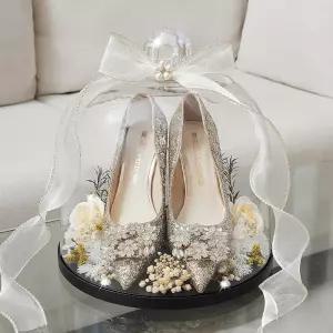 스튜디오 웨딩슈즈돔 결혼 웨딩슈즈 유리돔 투명 크리스탈 크라운 구두보관유리돔 진열 구두 사진관