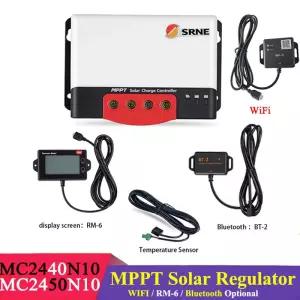 SRNE MPPT 50A 40A 30A 20A 12V/24V 태양광 충전 컨트롤러 최대 100V PV 입력 WIFI 옵션 젤 납 리튬