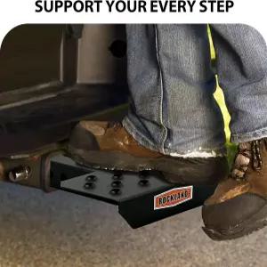 록랜드 유니버설 히치 스텝 미끄럼 방지 토우 범퍼 가드 블랙 트레일러 픽업 트럭 자동차 SUV용 2인치