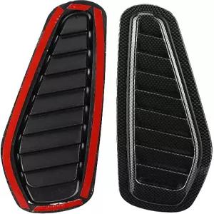 자동차용 와트리스 베이이 후드 통풍구 2PCS 자동차 공기 흐름 흡입 장식용 스쿱 범용 탄소 섬유 스타일