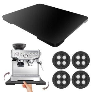 [미국배송] 주방 가전제품용 360 롤링 트레이 대나무 가전제품 슬라이더 브레빌 에스프레소 기계 액세서리용 커피 메이커 가전제품용 슬라이딩 트레이는 캐비닛 아래에서 쉽게 접을 수 있습니다. 블랙 13인치 15.7인