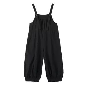 빅 여성 부 통바지 룩 점프슈트 멜빵 옷 코튼린넨 편안한