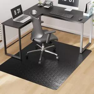 하드우드 바닥용 마이밀리 오피스 의자 매트 50인치 x60인치 대형 블랙 PVC 컴퓨터 책상 독특한 패턴의