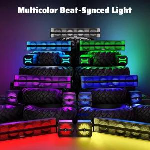 에호 2.1CH 스테레오 UTV 사운드 바(서브우퍼) 및 스피커 RGB 조명이 있는 26인치 블루투스 ATV 바 방수