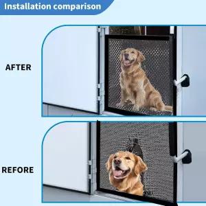 반려견용 LCGAOYA RV 엔트리 스크린 도어 프로텍터 그릴 조절 가능한 가드 20인치 높이 - 폭 22인치