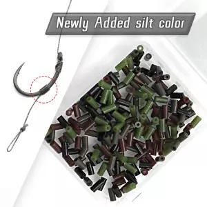 200개 잉어 낚시 액세서리 리그 튜브 튜빙 훅 실리콘 엉킴 방지 슬리브 헤어 메소드 피더 도구