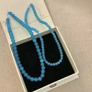 [디작소]여성 블루 오팔 캣 아이 스톤 볼 체인 목걸이 (37000342)