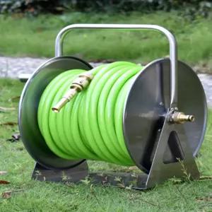 스텐 워터릴통 감개대 정원 호스카트 릴 고압 물호스 프레임 감는 보관대 워터릴 형 감개