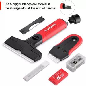 20개의 칼날이 달린 골드블랫 2피스 면도날 스크래퍼 면도기 도구 유리 쿡탑 청소용 홀더 창문 데칼 스티커