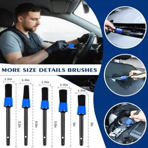 COFSODI 자동차 청소 키트 실내 윈드실드 및 윈도우 클리너 디테일링 세트 40개; 휠 타이어 브러시; 세차