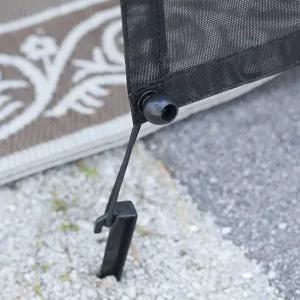 엑셀플루 RV 차양면 스크린 9피트 7인치 블랙 메시 캠핑 트레일러 캐노피 UV 선 차단기 완성 키트