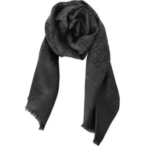 [구찌] 165904 3G646 1100 자카드 GG 울 실크 투톤 스카프 차콜