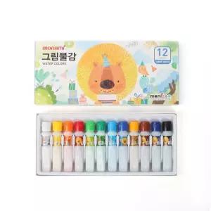 모나미 12색 그림물감(블루) 미술준비물 수채화물감