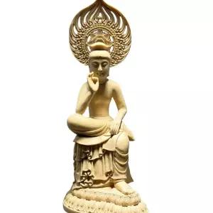 미니 불상 장식품 나무 조각상 명상 인테리어 소품