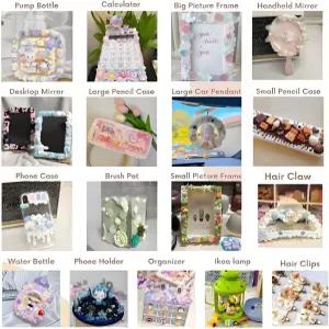 수제 휴대폰 케이스 미러 주얼리 액세서리 홈메이드 장식용 배관 팁이 포함된 보펀 휘핑 크림 클레이 DIY