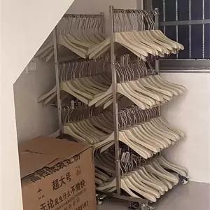 옷걸이보관 행거 거치대 4단 매장용 스테인리스 옷걸이정리대 보관랙