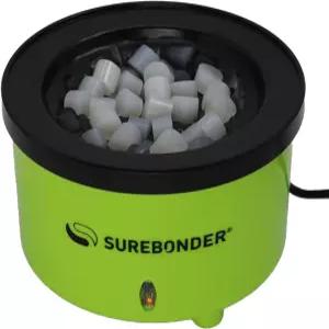 슈어본더 미니 핫 프라이팬 지름 3인치 깊이 0.75인치 공예품을 냄비에 직접 담급니다. 꽃 화환 보석 녹색