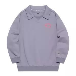 Lee Kids 빅카라 자수 기모 오버핏 스?셔츠 블루 아동 보온 데일리 [백화점상품] LK2404CR70BL