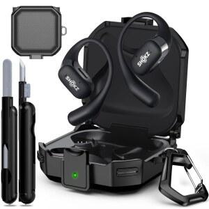 [미국배송] 청소 키트 및 열쇠고리가 있는 SECE 잠금 케이스 SHOKZ OPENFIT 오픈 이어버드와 호환되는 소프트 TPU 커버 진정한 무선 블루투스 헤드폰 충격 방지 보호 기능