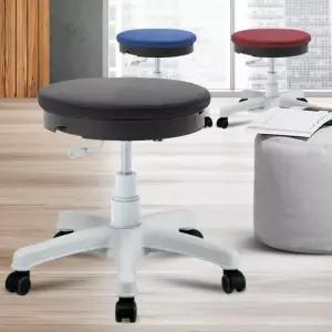 화이트원형의자 둥근 미용보조 이동식동그란 진료진찰 병원의자 진료실의자 이동식의자 등받이의자