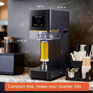 상업용 소다 캔 씰러 - 2.4-6.7인치 높이 조절 가능 알루미늄 및 플라스틱 캔용 자동 흰색