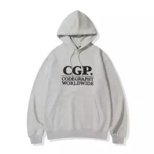 [매장정품] 코드그라피 스퀘어 로고 후디 오트밀 CBEBUTH020OT