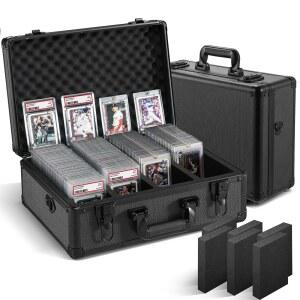 등급 카드 보관 상자 트레이딩 칸막이 케이스 휴대용 PSA BGS 슬래브 블랙 홀더 하드 포함 4열 6개의 박스 스포츠