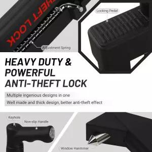 브레이크 페달 잠금 장치 방지 차량 또는 클러치 데드볼트 자동차 트럭 SUV용 스티어링 휠 선쉐이드가