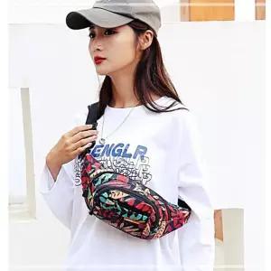 힙색 패션 화사 보조가방 나뭇잎 나들이 여행가방 레드계열 GWE15FDC