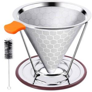 커피 드립퍼 있는 스테인리스 재사용 가능한 없는 메이커 위에 스틸 필터 청소할 쉽게 종이