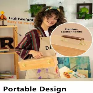 잠금 걸쇠가 있는 DJAR 다기능 아티스트 도구 상자 브러시 연필 지우개 용품 보관 정리함 내추럴을 위한