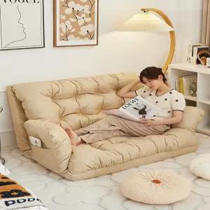 좌식 쇼파 2인용 소파베드 의자 패브릭 화이트 미니 낮은형