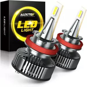 AUXITO H11 LED 전구 H8 H9 조명 한 쌍당 80W 16 000LM 500 더 밝음 6500K 쿨 화이트 각도 조절 가능한