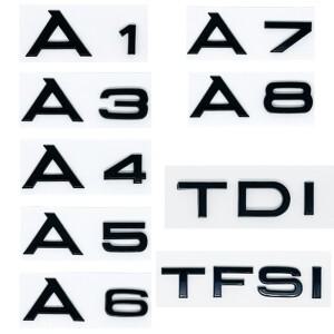 3D ABS 블랙 S 라인 A1 A3 A4 A5 A6 A7 A8 TDI TFSI 로고 엠블럼 자동 배지 트렁크 데칼 펜더 스티커 액세