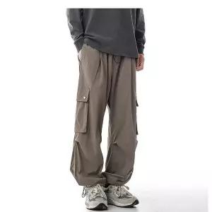 아이언하트 바지 팬츠 면 가을 빈티지 남성용 남사친 스트링 조거 아웃사이즈어 배기팬츠 배기 카고 KKE3
