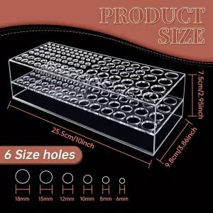 헤슈유 아크릴 페인트 브러시 홀더 105홀 투명 정리 아티스트 펜 연필 아티스트용 스탠드 랙