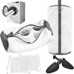 2Pc 신발 세탁기 가방 및 건조기용 세탁 재사용 가능한 360° 깊이 보호 청소 운동화 운동화용 건조망