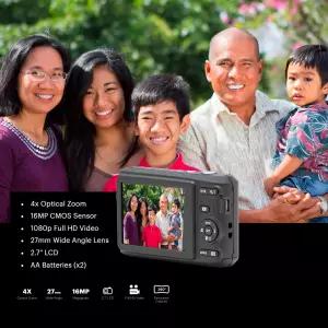 32GB 클래스 10 UHS-I U1 SDHC 메모리 카드 및 AA 고성능 알칼리성 배터리(4팩)가 포함된 코닥 PIXPRO FZ45