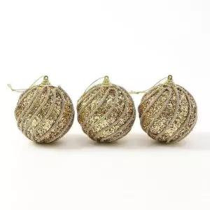 [마이모노샵][마이모노샵] 골드 회오리 반짝이 글리터 데코 행잉 장식볼 3p (43374101)