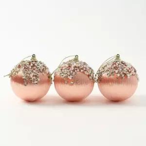 [마이모노샵][마이모노샵] 로즈골드 실키 실크 글리터 트리 행잉 장식볼 3p (43374044)