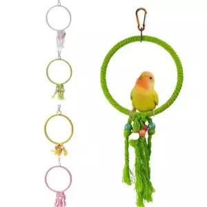 앵무새 코튼 링 그네 장난감 횟대 새장난감 새놀이터